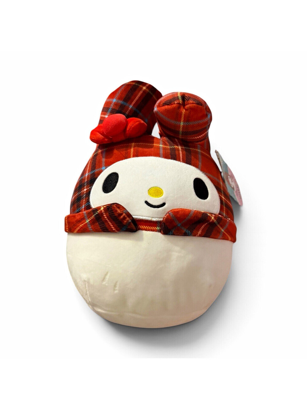 Sanrio My Melody Rabbit Plush Stuffed Animal Red Plaid Hat Red/White